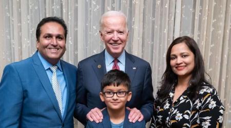 Ajay Bhutoria and family with former Vice President Joe Biden